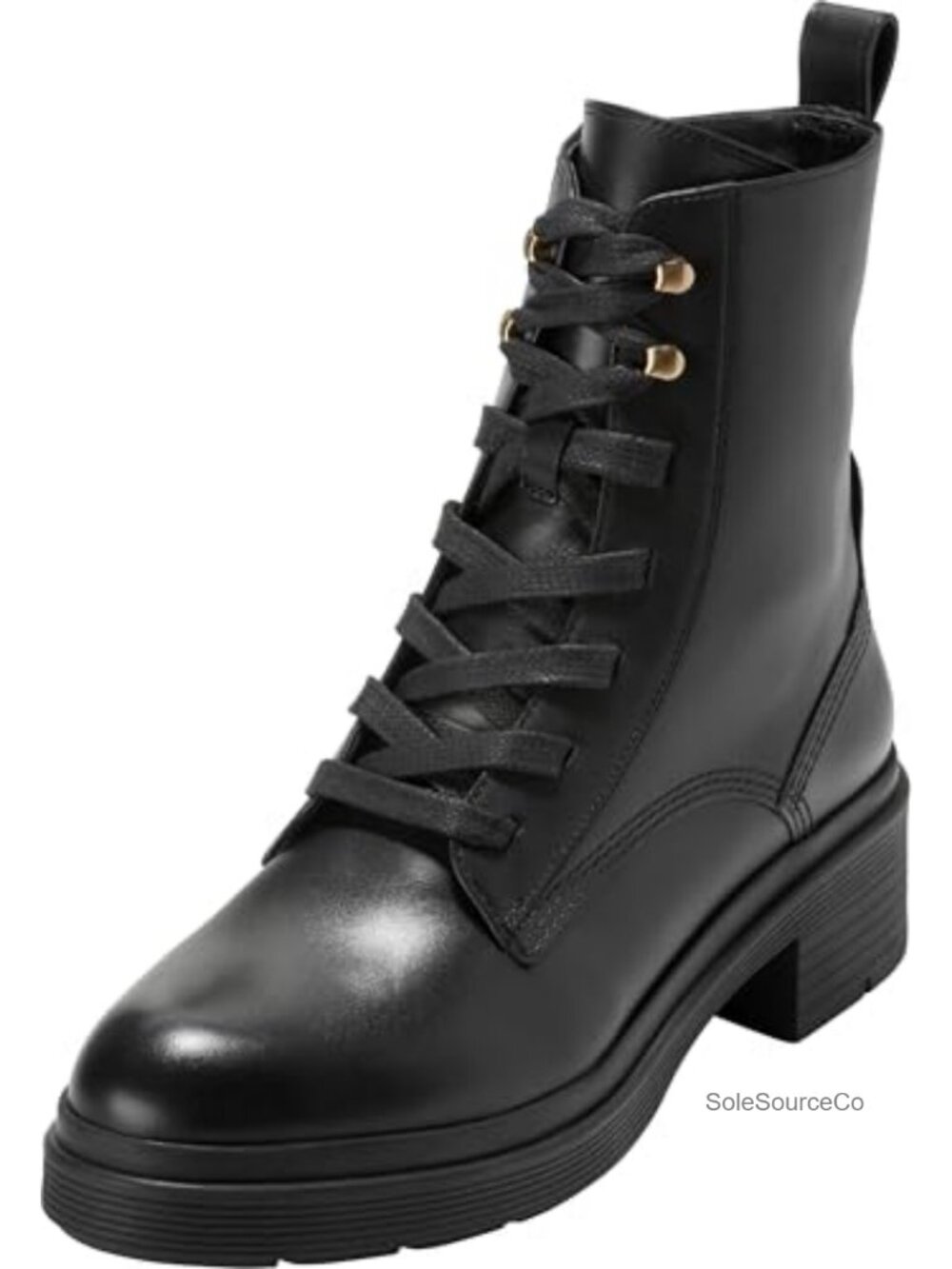 Lace-Up Mid-Calf Lug Boots with Cushioning